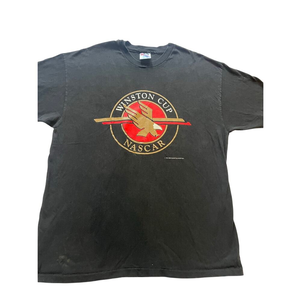 Vintage 1993 NASCAR Winston Cup T Shirt Black Single Stitch Large XL 22.5x29